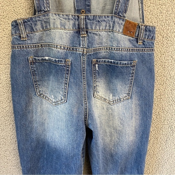 Life in Progress Snap Button Front Disstressed Overalls Sz S - Picture 9 of 13